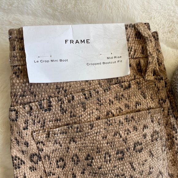Frame Le Crop Mini Boot Snake Mid Rise Size 25 - Picture 10 of 13